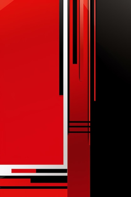 a red and black background with a black frame