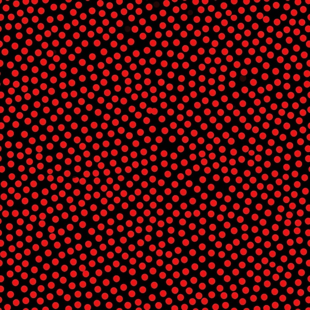 A red and black background with small red dots.