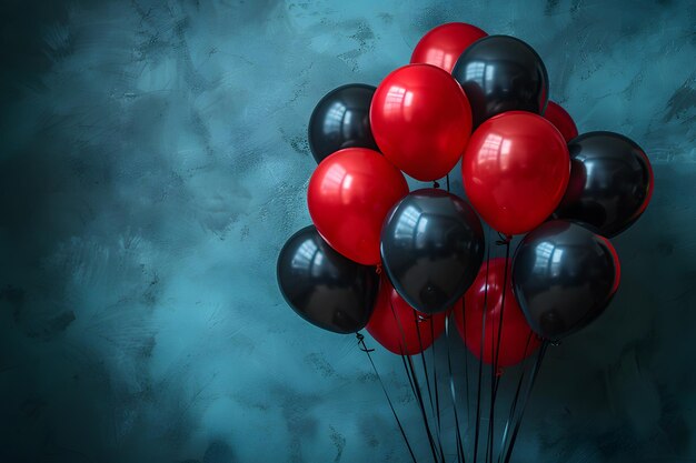 Red and Black Balloons in a Vase