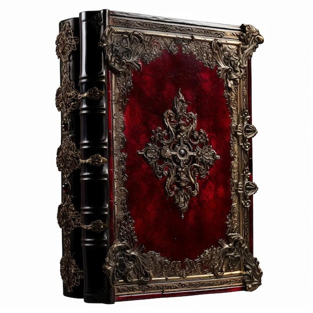 「死者の書」と書かれた赤い表紙の赤と黒の本