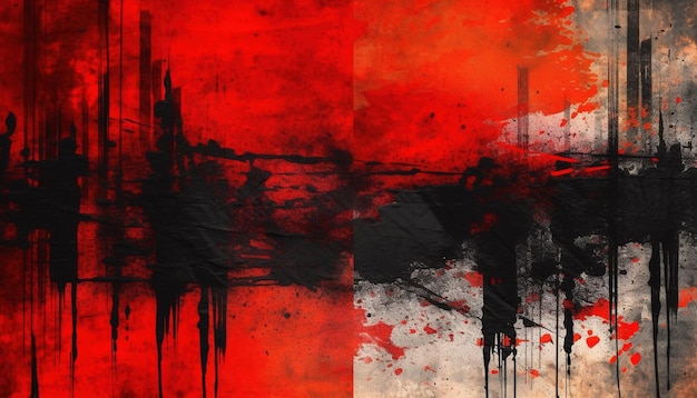 Red black brush stroke background Generative Ai