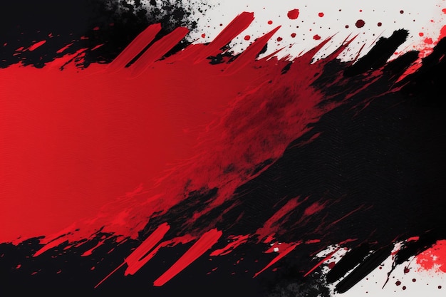 Red and black brush stroke banner background created with Generative AI