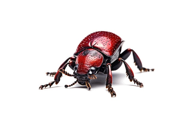 Foto insetto rosso e nero su sfondo bianco