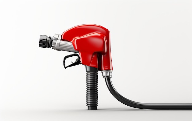 Red and Black Gas Pump on White Background