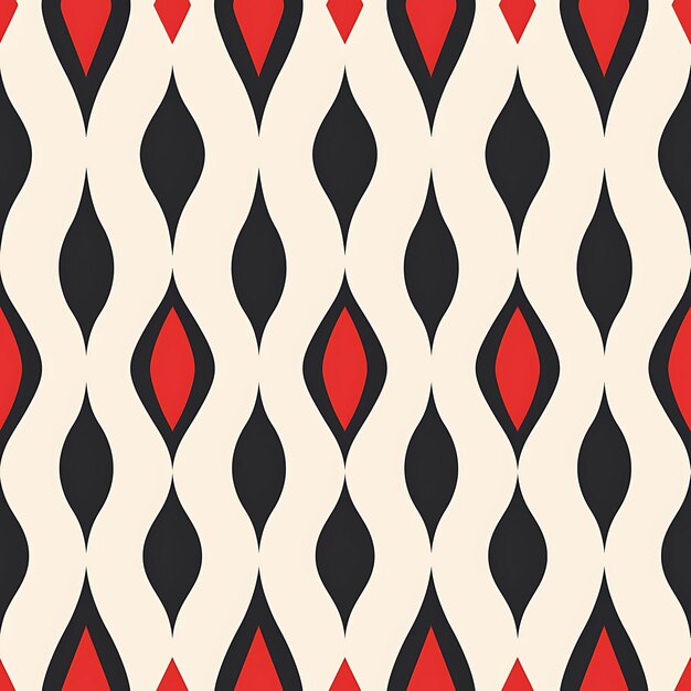 a red and black geometric pattern with a red and black diamond in the middle