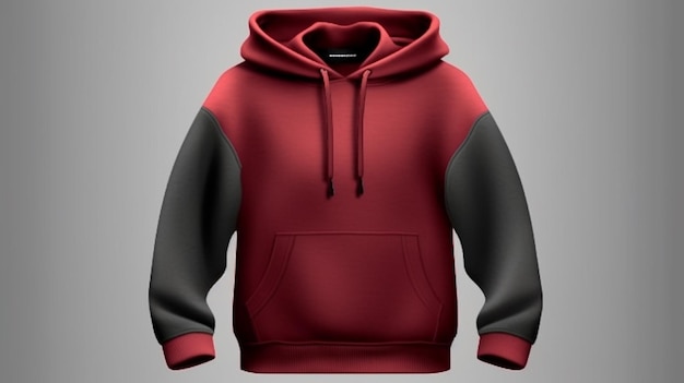 A red and black hoodie with a hoodie on it generative ai