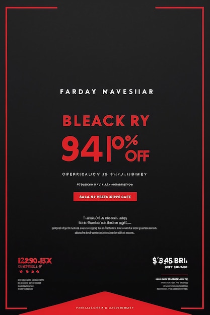 Photo red and black minimalist black friday sale flyer