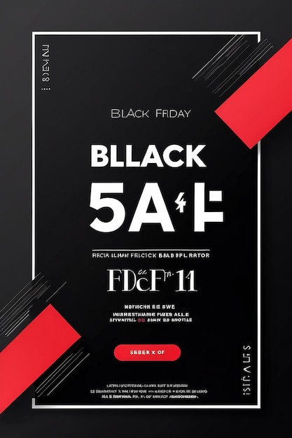 Red and black minimalist black friday sale flyer