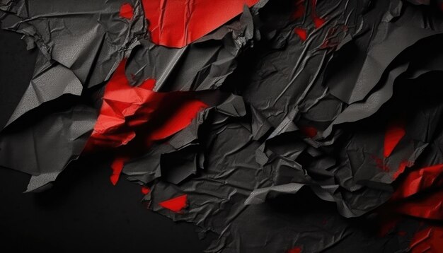 Red and black papercut background Generative Ai