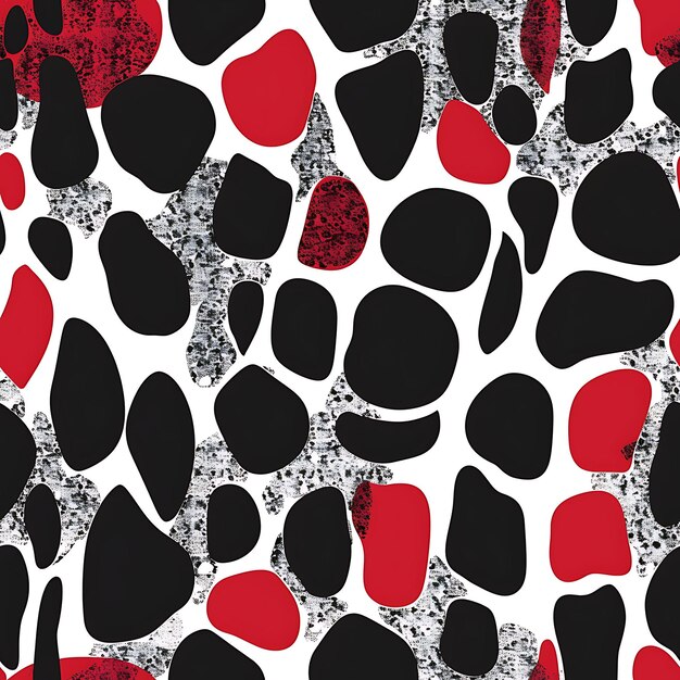 Photo a red and black pattern with black dots and red dots