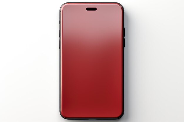 Foto un telefono rosso e nero su una superficie bianca clipart su sfondo bianco