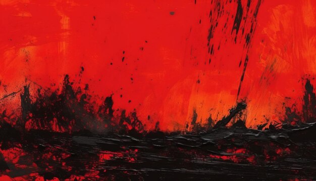 Red black sinister nightmare brush stroke Generative Ai