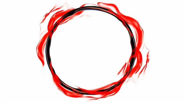 red and black swirling smoke circle frame isolated