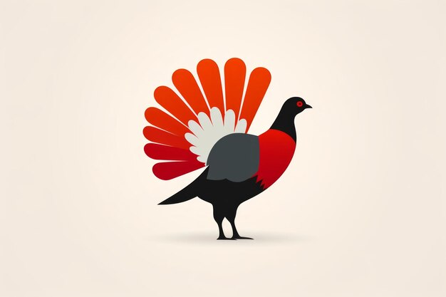 Photo a red and black turkey on a beige background