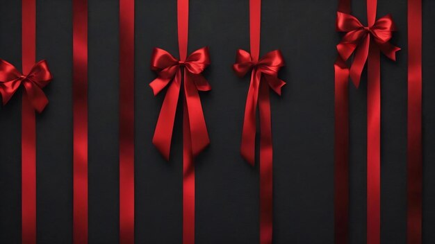 Red and black wallpaper with a black background and a red ribbon