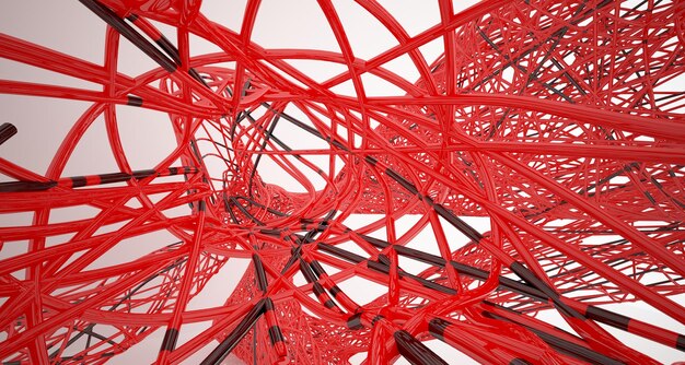 Red and black wires in a spiral