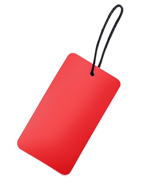 Red blank tag isolated on white