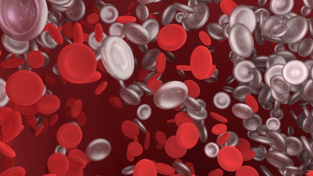 Красная кровяная клетка в кровеносном сосуде тела