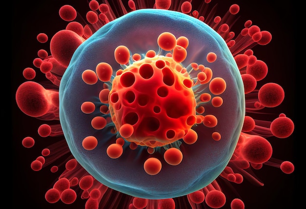 Red blood cell body illustration AI generative