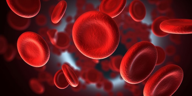 Premium Photo | A red blood cell is surrounded by red blood cells.