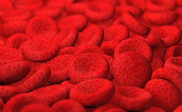 Red blood cells background 3d illustration