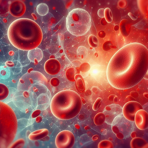 red blood cells in the circulatory system 4