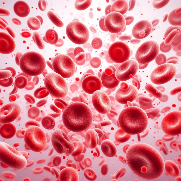 Photo red blood cells in the circulatory system