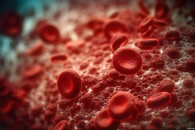 Red blood cells erythrocytes Illustration of streaming blood cells