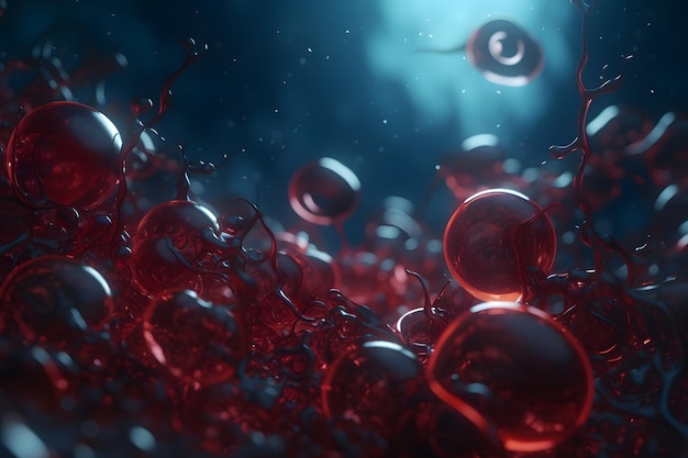 Red blood cells erythrocytes Neural network AI generated