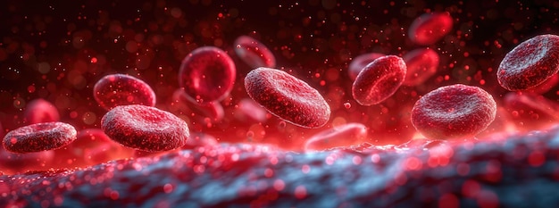 Photo red blood cells and hemoglobin closeup medical imagery
