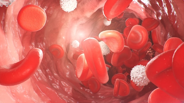 Эритроциты внутри артериальной вены поток крови внутри живого организма научная и медицинская концепция перенос важных элементов в крови для защиты тела d иллюстрация