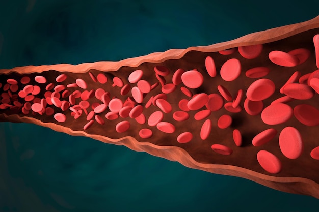 Globuli rossi un'illustrazione 3d di concetto medico