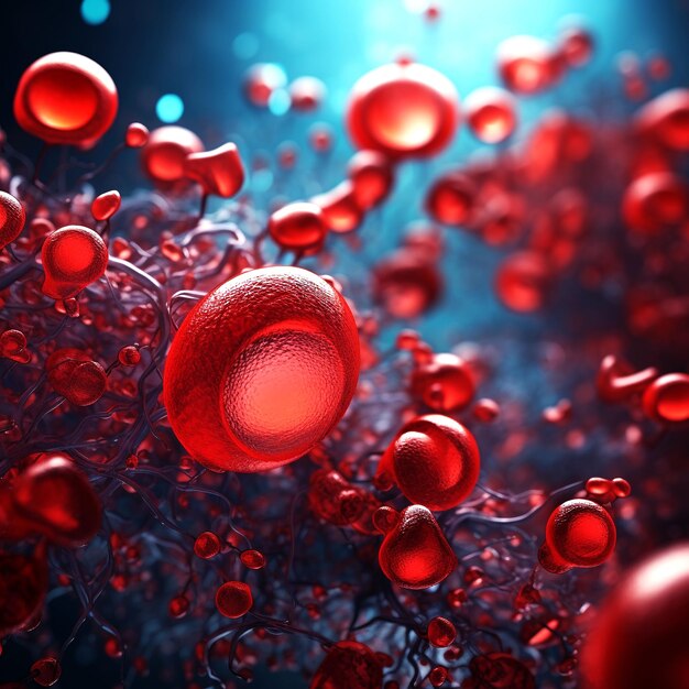 Red blood cells on microscopic View