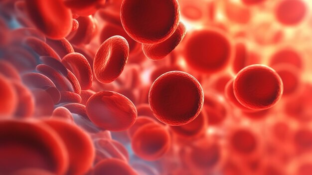Premium AI Image | Red blood cells in vein circulating in the blood vessels