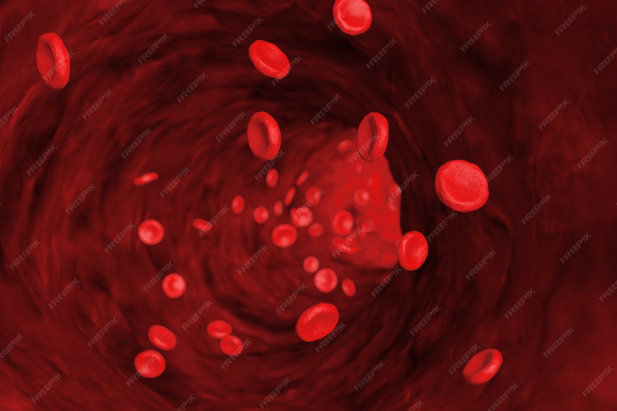 Premium Photo | Red blood cells in vein extreme closeup. 3d rendering.