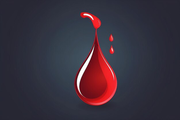 Photo red blood drop vector icon blood drop illustration in flat design style