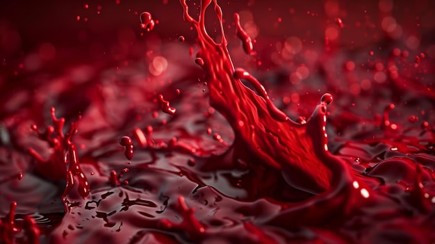 Photo red blood splashing image