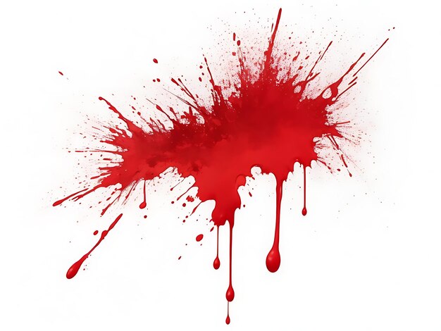 Red blood splatters on white background