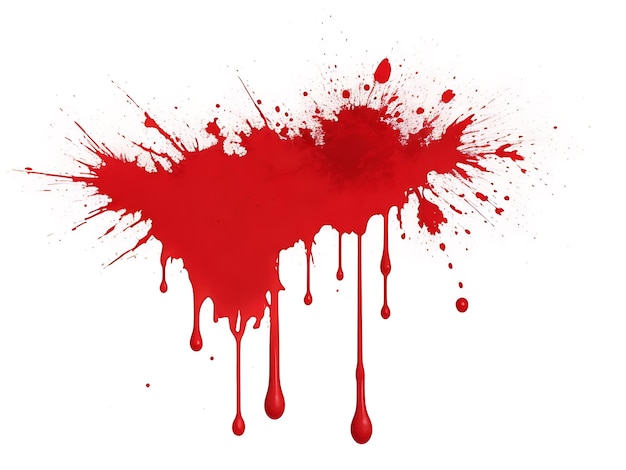 Red blood splatters on white background