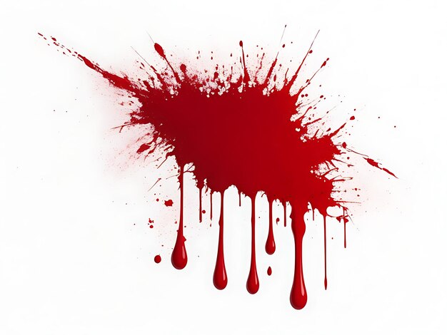 Red blood splatters on white background