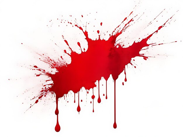 Red blood splatters on white background