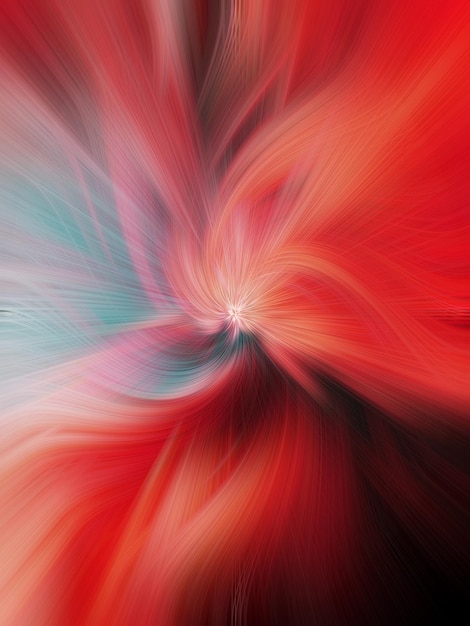 A red and blue abstract background with a white flower in the center