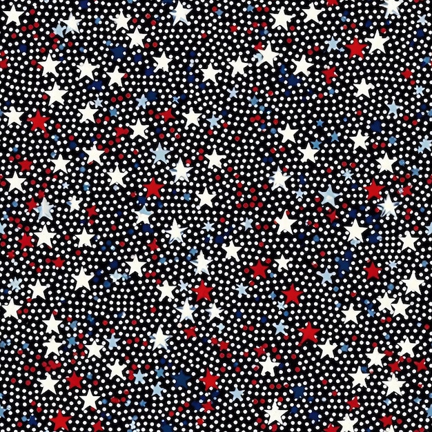 사진 빨간색과 파란색과 색의 별들이 매이지 않는 패턴입니다.