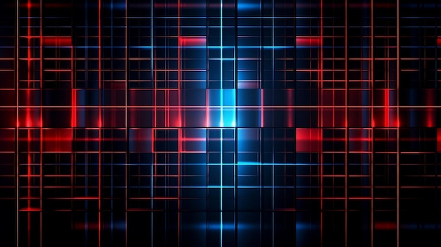 Red and blue background with a square pattern