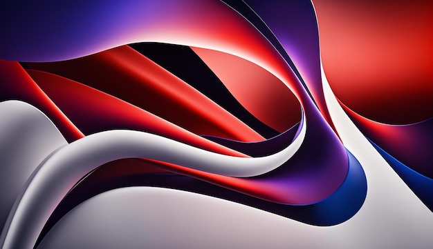 Red and blue background with a wavy design