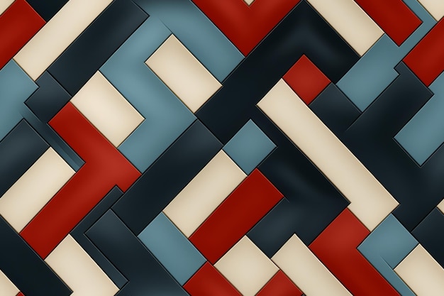 a red blue and black geometric pattern