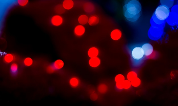 Red and blue blur bokeh lights