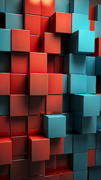 red and blue cubes wallpapers hd wallpapers