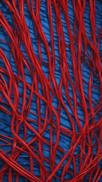 A red and blue electric wire pattern