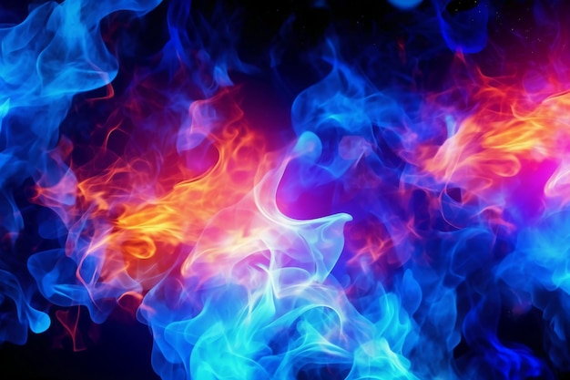 A red and blue fire background with a blue and red fire background.